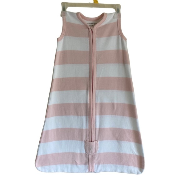 Burt’s Bees Baby Beekeeper Organic Cotton Sleep Sack Pink White Sz S / 0-6 mo - Picture 1 of 15